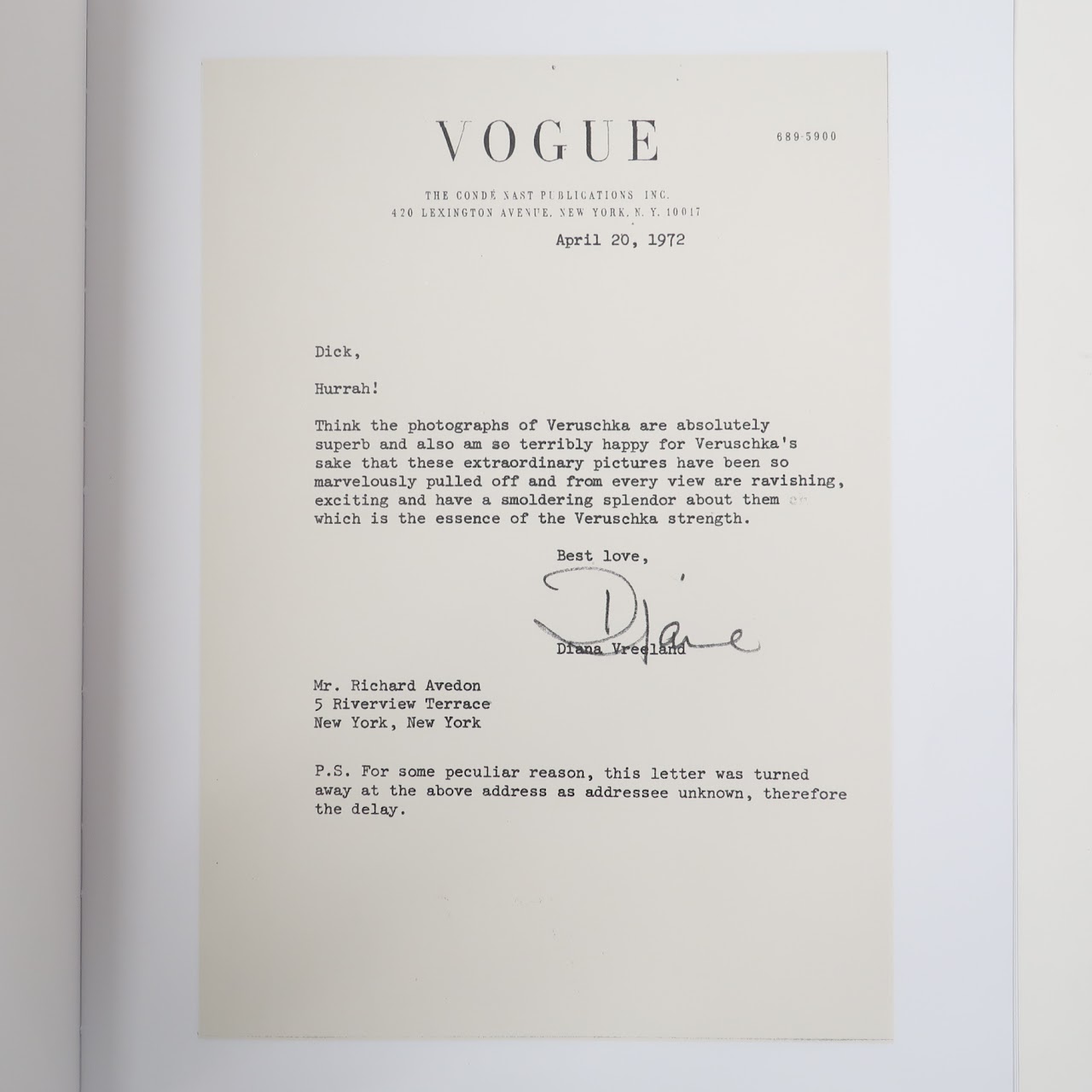 Visionaire 37: Vreeland Memos