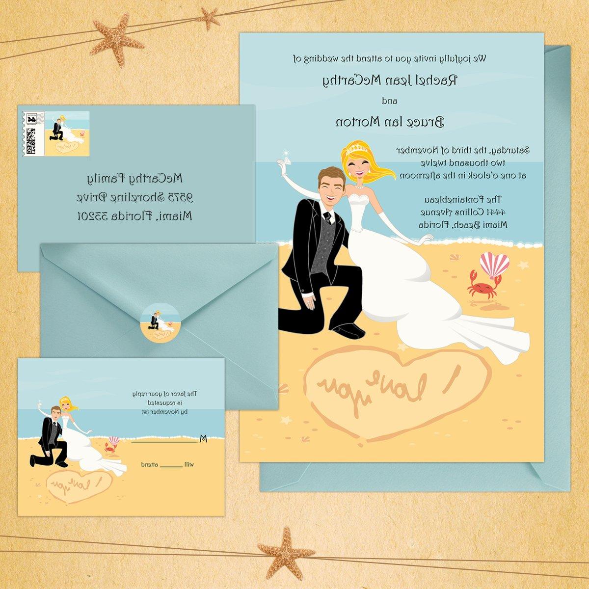 Image 18 of 65. Heart in the Sand features a fun personalizable bride and