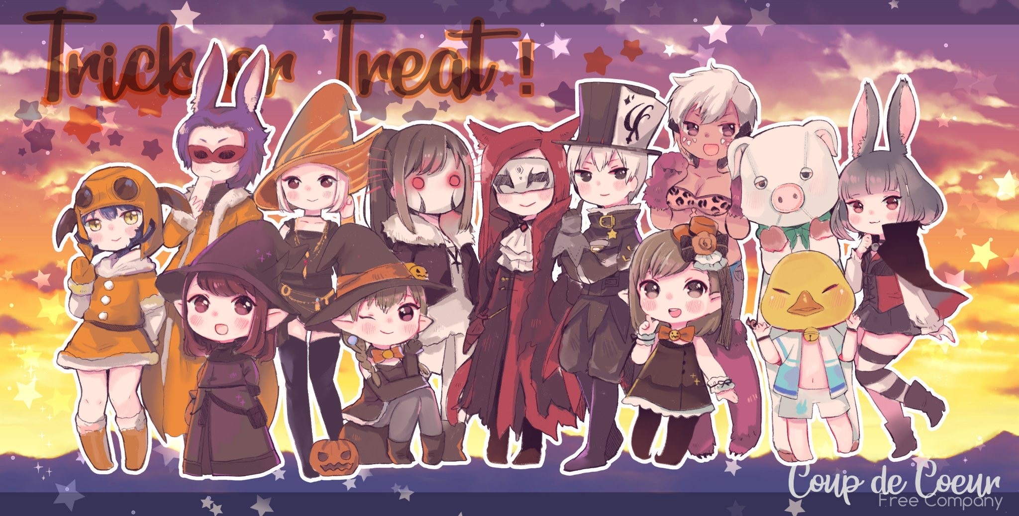 Final Fantasy Xiv The Lodestone Coup De Coeur S Forum ハロウィン 撮影会の イラストにしてもらいました