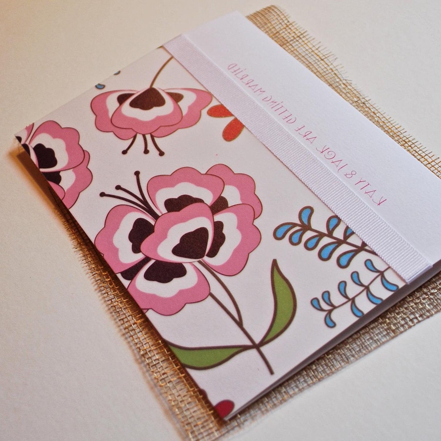 Pink Pansy Handmade Wedding Invitation