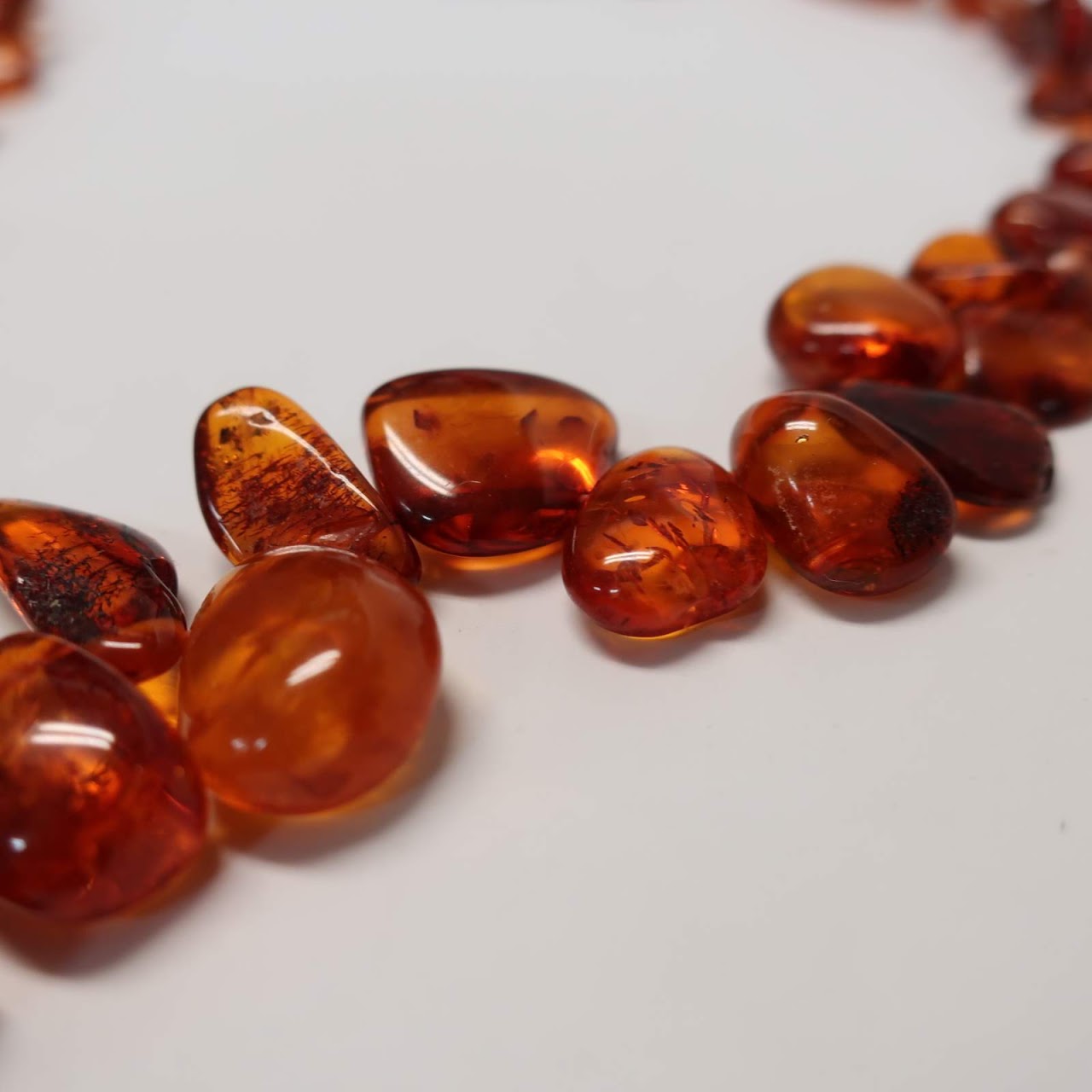 Amber Flat Bead Necklace