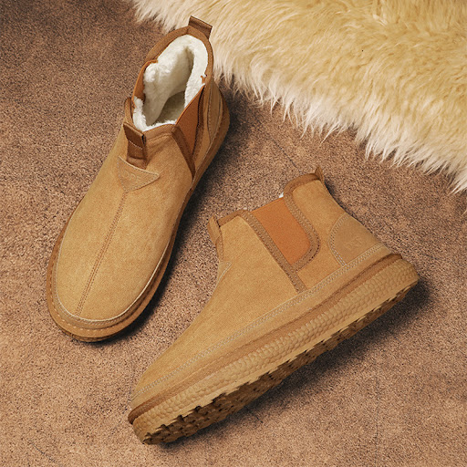 Title 4, Mens Winter Fleece Snow Boots Round-toed Flat ...