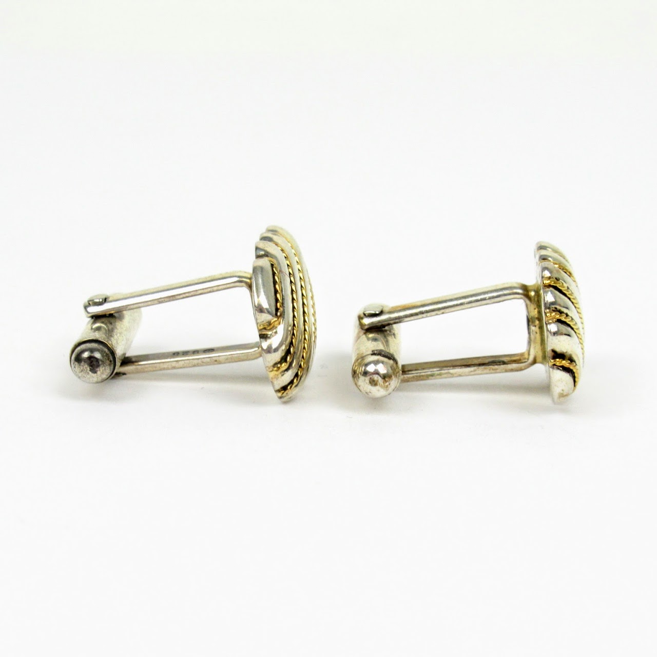 Tiffany & Co.Sterling Silver & 18K Gold Cufflinks