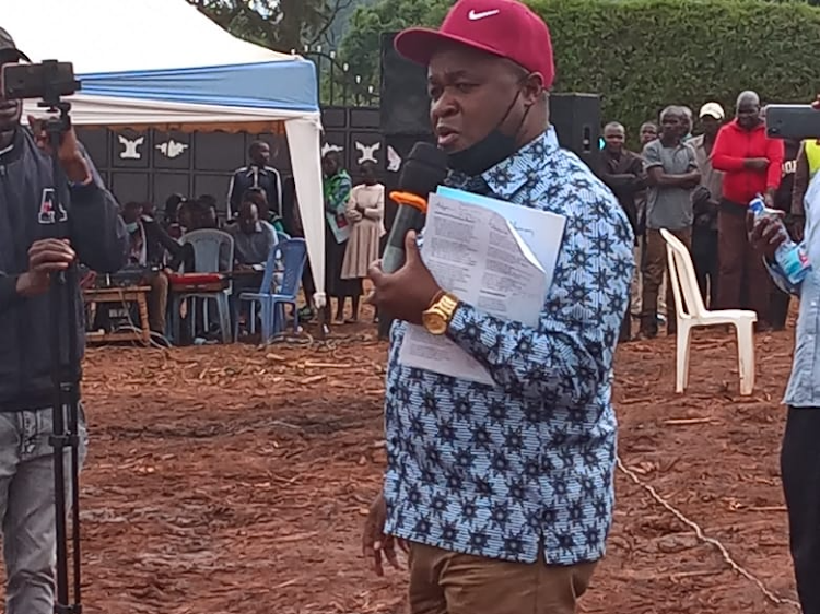 Kiminini MP Chris Wamalwa during a burial in Trans Nzoia county on February 26,2022.