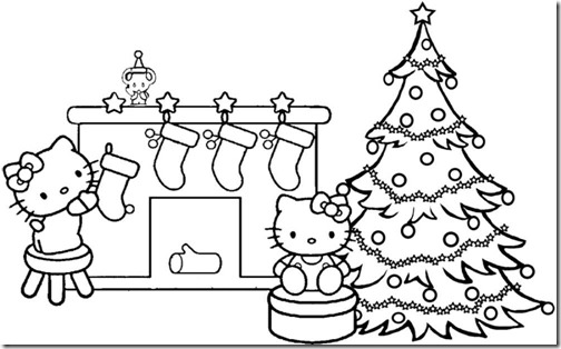 colorear hello kitty navidad (9)