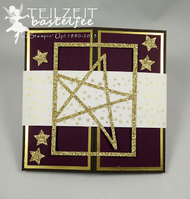 Stampin' Up! - In{k}spire_me #227, Christmas, Weihnachten, Glamour Advent, stars, Sterne, Gate Fold Card, Project Life Hello December Accessory Pack, Kling Glöckchen, Jingle all the Way, Gold