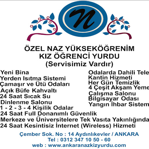 ÖZEL NAZ YÜKSEKÖĞRENİM KIZ ÖĞRENCİ YURDU logo