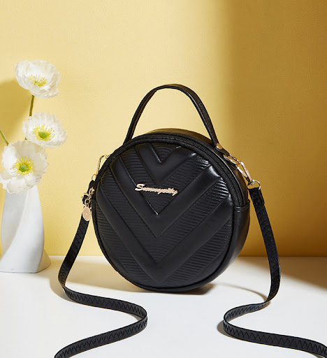 Title 6, Retro Small Round Bag Korean Texture Embossing....