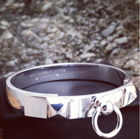 hermes collier de chien silver