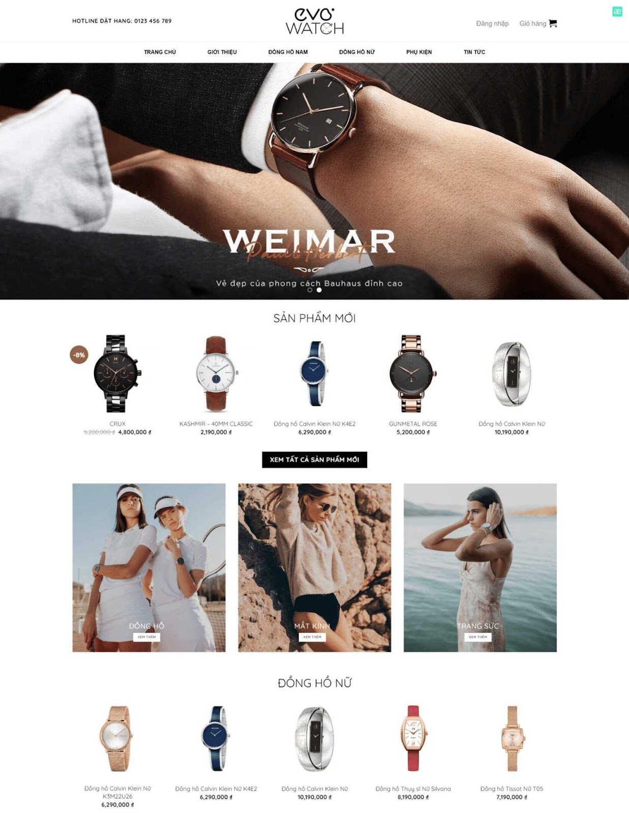 Thiết kế website bán đồng hồ (VSM342) Thiết kế website bán đồng hồ (VSM342)