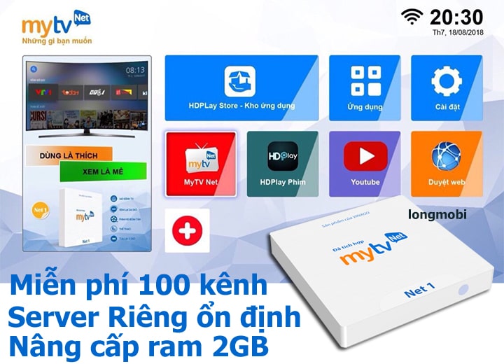 Kết quả hình ảnh cho Android Tivi Box Mytv Net 1 Bản 2GB - Truyền Hình 100 Kênh Bản Quyền