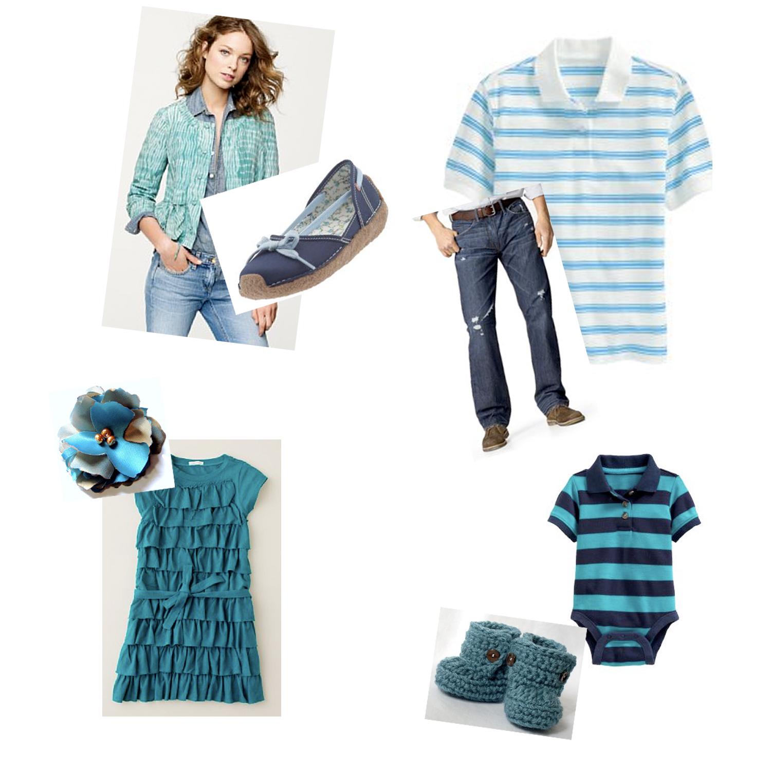 Here I chose denim, teal and