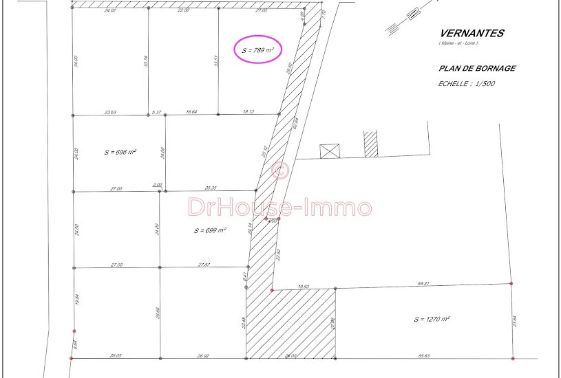  Vente Terrain agricole - 789m² à Vernantes (49390) 