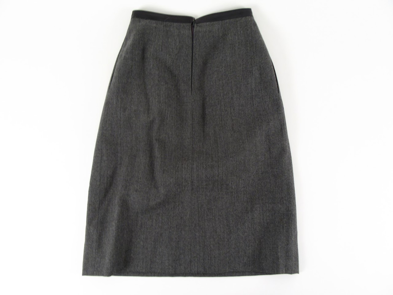 Hermes Grey Wool Skirt