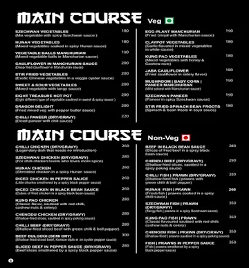 K2 Restaurant menu 