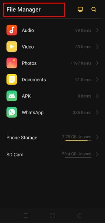 Vai al File Manager sul tuo dispositivo.  |  Svuota cestino su Android