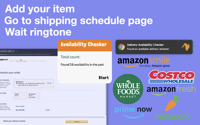 Delivery Availability Checker chrome extension