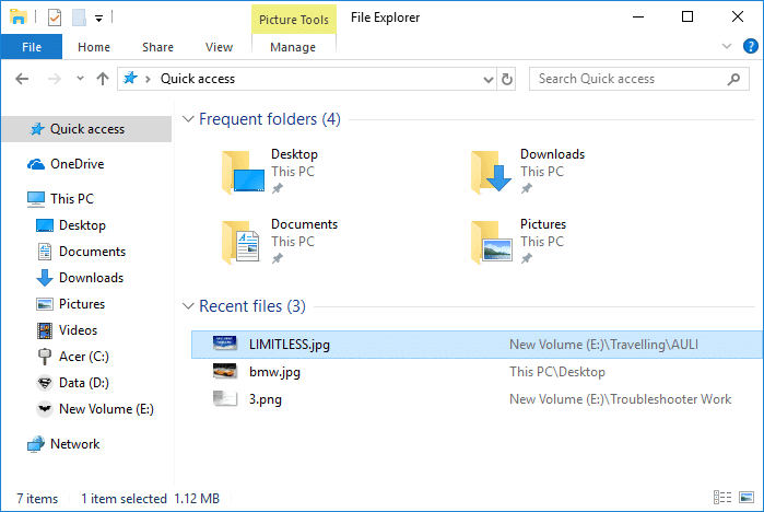 ล้างประวัติไฟล์ล่าสุดของ Explorer ใน Windows 10