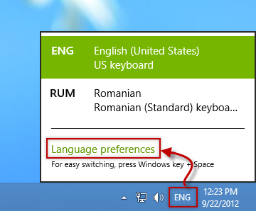 Windows 8, Windows 8.1, Lingua di input da tastiera, aggiungi, rimuovi