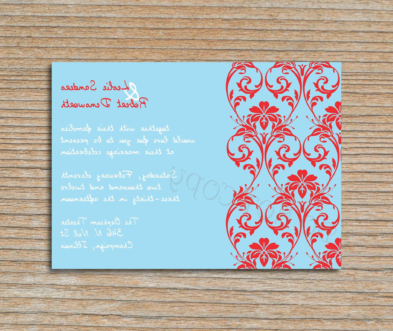 Wedding Invitation - Damask