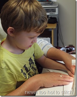 2015-04-03 Ben sews on the machine