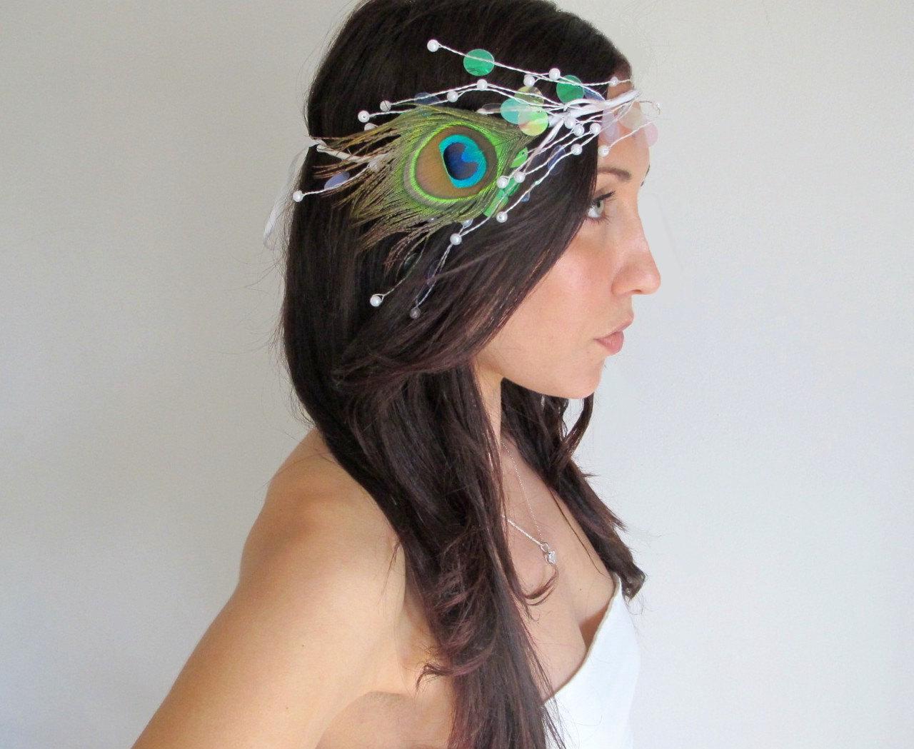 Peacock Feather Crown, Wedding