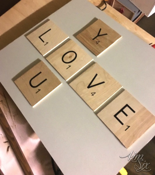 Adding plywood scrabble tiles