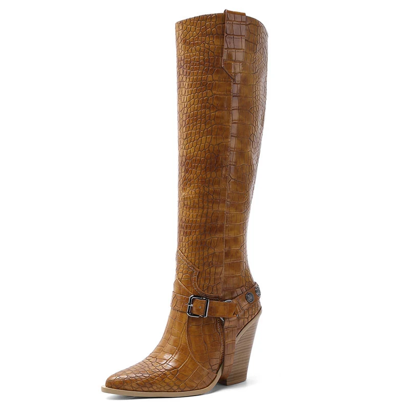 Title 9, Super High Heel Overknee Stiefel mit Schnalle, ...
