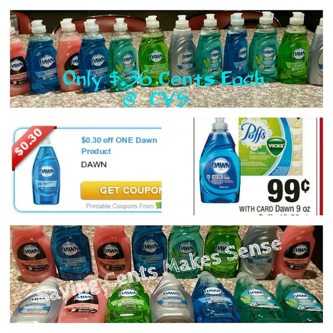 #Cvs: #Dawn Dish #Detergent Only $.36 Cents Each!