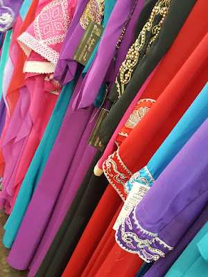 Colourful gowns on sale.