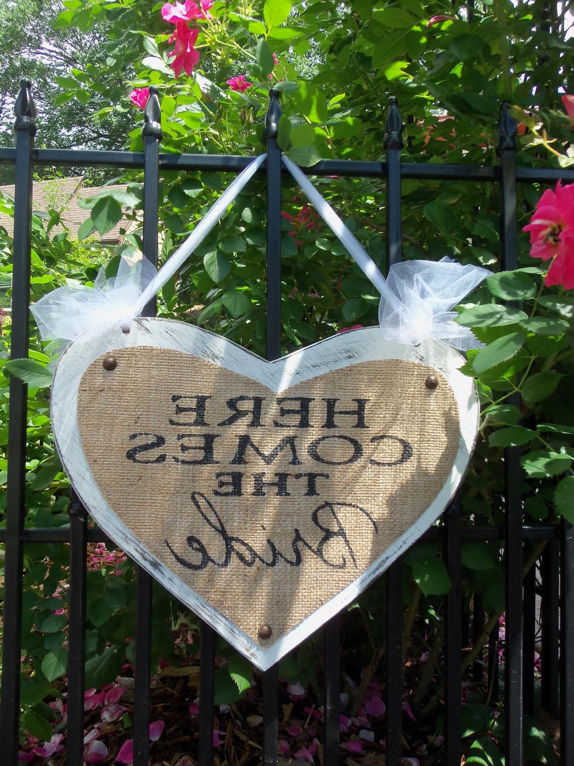 Wedding Sign, Burlap Heart