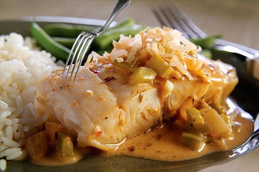 Filete de pescado con leche de coco - Recetas fáciles y rápidas