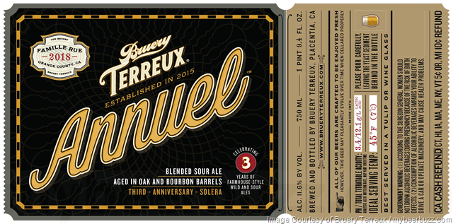 Bruery Terreux Celebrating 3-Years With Annuel Blended Sour Ale