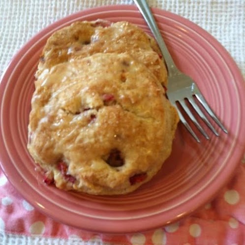 Strawberry Scones with Orange Drizzle