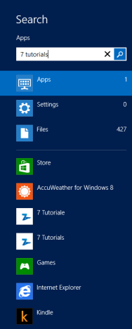 검색, 앱, Windows 8