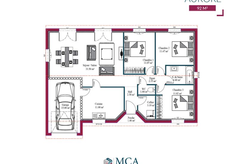  Vente Terrain + Maison - Terrain : 442m² - Maison : 84m² à Targon (33760) 