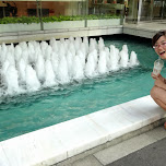 fumie analyzing the water fountains in Shinagawa, Japan 