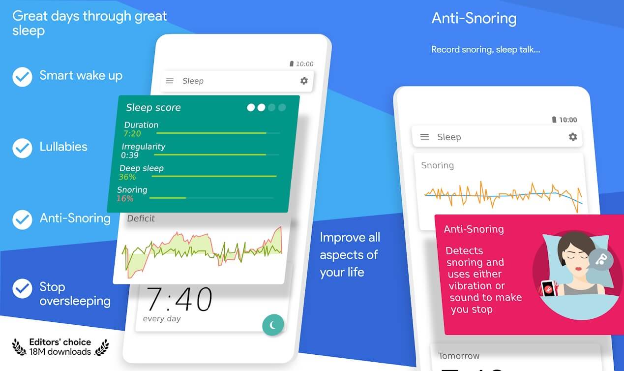 Dormir como Android (Alarma inteligente del ciclo del sueño) |  Las mejores aplicaciones de despertador de Android