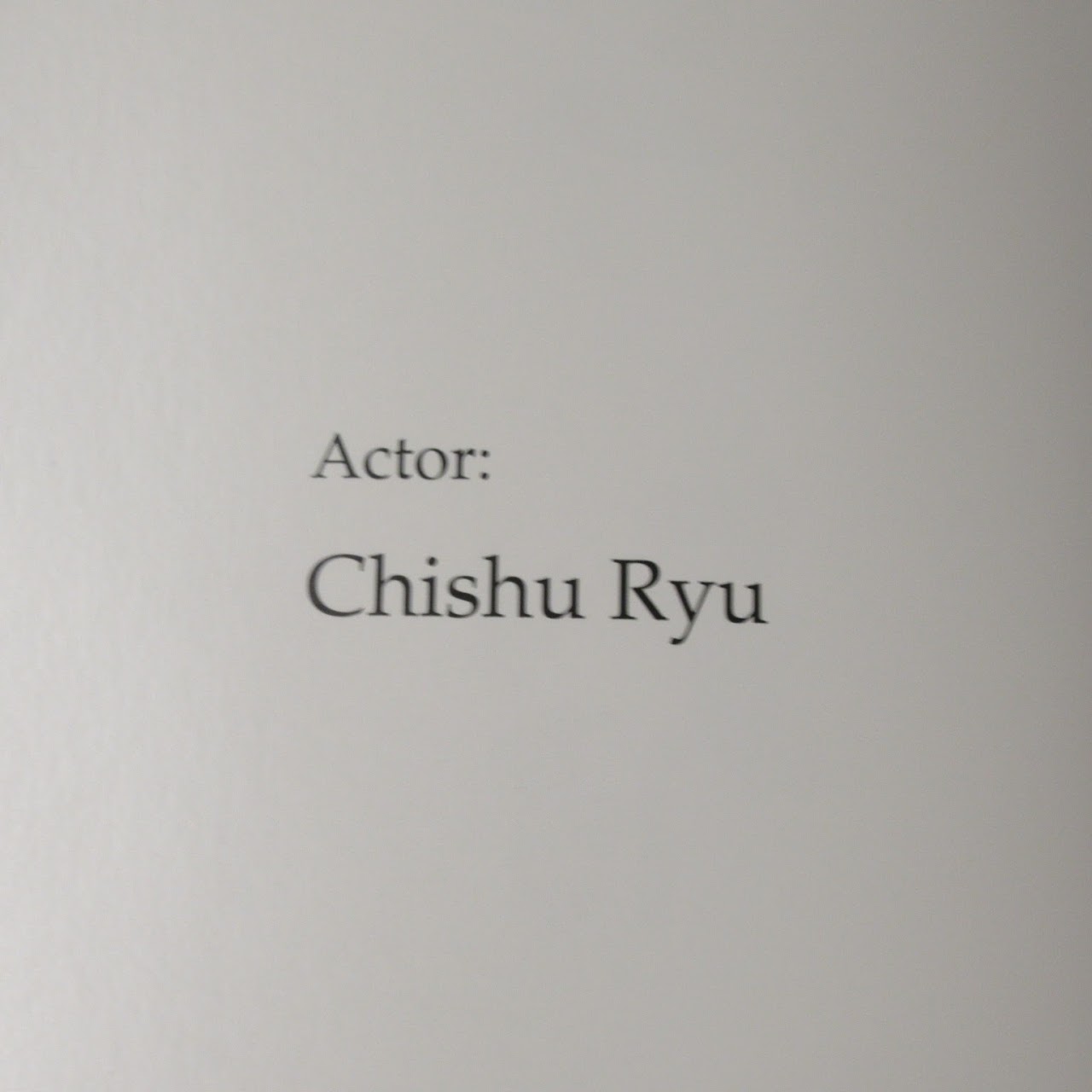 Actor: Chishu Ryu RARE Takashi Iwakiri Photography Book