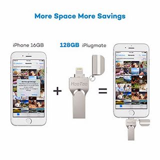 iPhone iPad Flash Drive 128GB USB 3.0 to Lightning connector for iOS iPod Mac Windows PC, HooToo External Storage Memory Stick Expansion