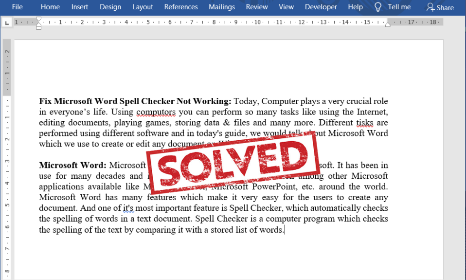 MicrosoftWordでスペルチェックが機能しない問題を修正