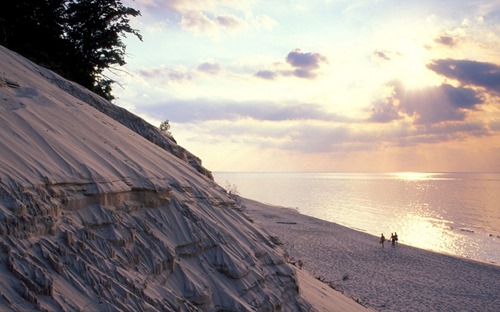 silver lake dunes at lake michigan