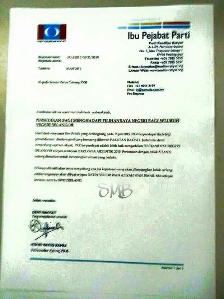 [BONGKAR] PANAS!!! Surat Arahan Sudah Dikeluarkan Kepada 