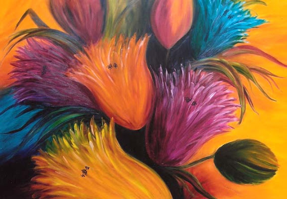 "Flowing Flowers" by artist Elaine Lawson.