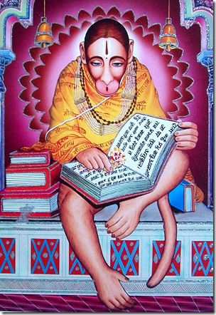 [Hanuman reading]