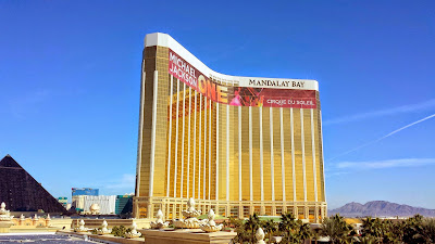 A look at Luxor and Mandalay Bay from the Convention Center