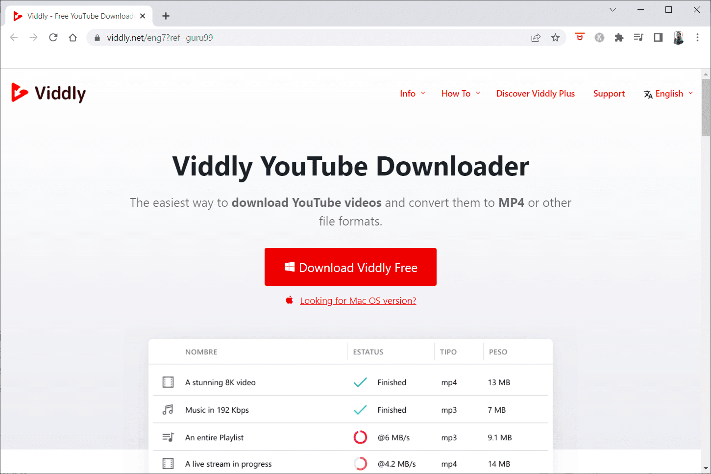 Viddly.  bezplatné online stahování videa