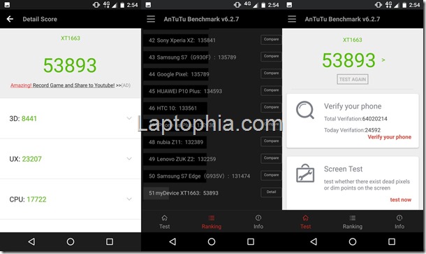 Benchmark AnTuTu v6 Motorola Moto M XT1663 Benchmark AnTuTu v6 Motorola Moto M XT1663