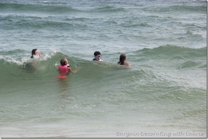 Playing in ocean