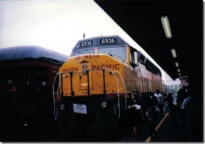 Union Pacific DDA40X #6936 at Union Station in Portland, Oregon on May 11, 1996